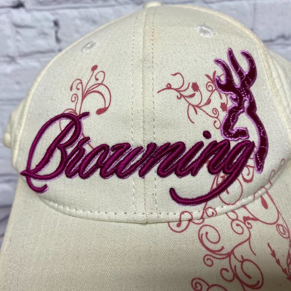 Browning Hat Strap Back Yellow Women Cap One Size Fits All Embroidered Logo Cute - Picture 6 of 11